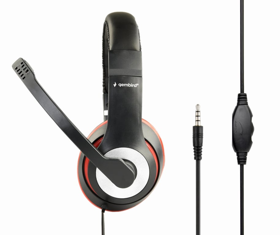 Casque Gembird MHS-03-BKRD – Stéréo, Micro Intégré, Commande de Volume - vue 3