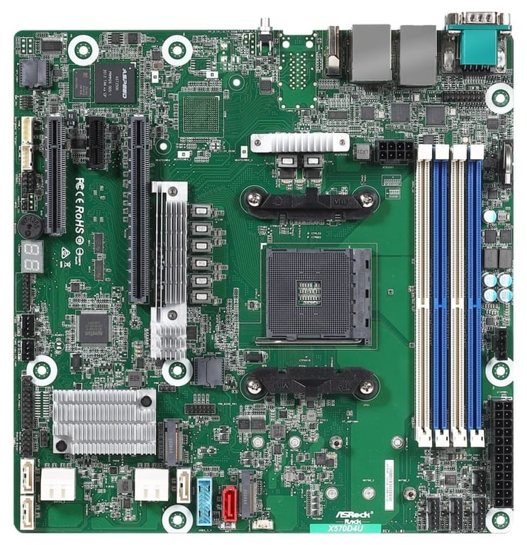 Asrock Rack X570d4u Motherboard Micro Atx Socket Am4 Amd X570 - vue 2