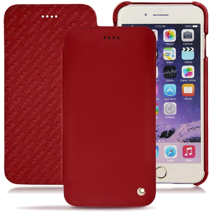 Housse cuir Apple iPhone 7 Plus - Rabat horizontal - Rouge ( Nappa - Pantone #d50032 ) - NOREVE