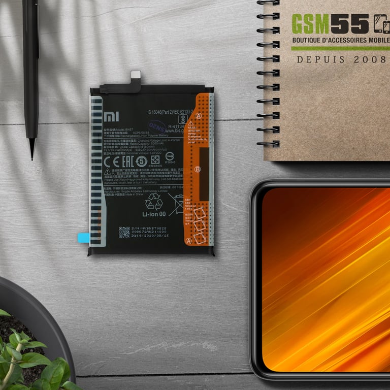 Batterie Interne Xiaomi Poco X3 5160mAh Original BN57 Service Pack Neuf - vue 4