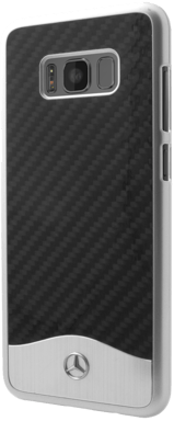 Mercedes-Benz Wave V Guscio originale in carbonio e alluminio per Samsung Galaxy S8+, nero