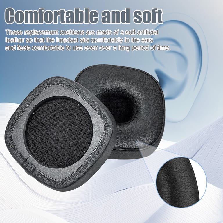 INF 1 paire de coussinets d'oreille pour MARSHALL Major IV Black - Neuf Noir - vue 3