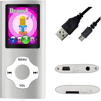 Lecteur MP4 avec micro SD de 128 go argent