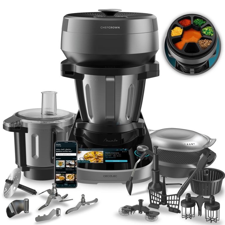 Cecotec Robot De Cuisine - Mambo Cooking Total Gourmet - 700 W - 4,5 L - 45 Fonctions - 1000 Recettes Noir - vue 4