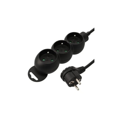 Multiprise ERARD 3 prises avec terre 1,8 m 16 A 3680 W Noir protection enfant