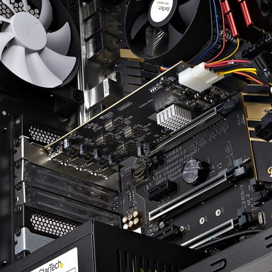 StarTech.com Tarjeta PCI Express de 4 Puertos USB-A - Tarjeta PCIe USB 3.2 de 5Gbps - 4 Controladores USB Independientes - Hub Interno USB-A - Windows/macOS/Linux