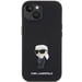 Custodia Karl Lagerfeld per iPhone 15 6.1'' nero Silicone Ikonik Metal Pin
