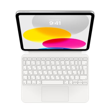 Magic Keyboard para Apple iPad 11 (2025) 11 pulgadas A16 / iPad 10 (2022) 10,9 pulgadas - UCRANIANO - Blanco
