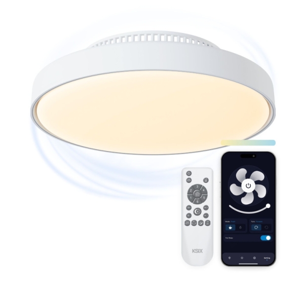 Ventilateur de plafond Ksix Mistral avec éclairage LED à intensité variable Diamètre 43 6 cm Neuf - vue 2