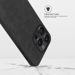 Cover in pelle scamosciata Alcantara per Apple iPhone 15 Pro Max, nero notte