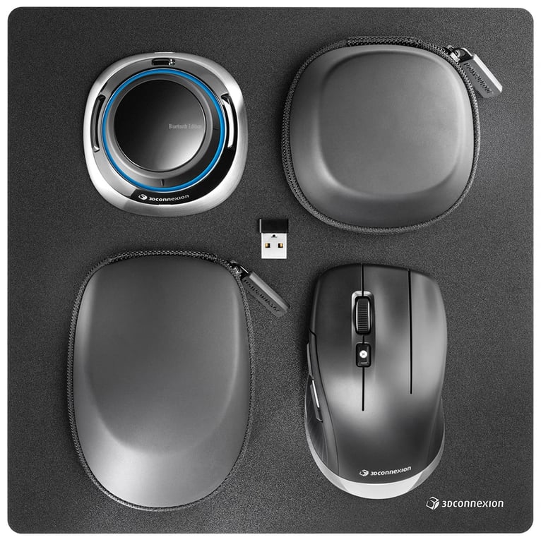 3Dconnexion SpaceMouse Wireless Kit 2 Universel Droitier RF Wireless + Bluetooth + USB Type A Optique Neuf