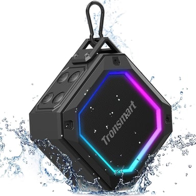 Tronsmart Groove 2 Enceinte Bluetooth Portable, avec lumière RGB, Haut parleurs Bluetooth 5.3, Autonomie 18H, Port Clé USB/AUX/TF Carte, pour Soirées, Randonnées, Plage