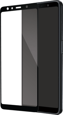 Protector de pantalla de cristal templado (100% cobertura de superficie) para Samsung Galaxy A7 2018, Negro