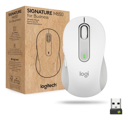 Logitech Signature M650 para negocios Ratón inalámbrico RF para diestros + Bluetooth Óptico 4000 PPP