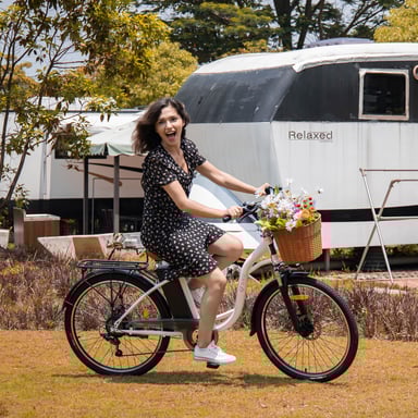 DYU C6 Bicicleta eléctrica para adultos, 26'', bicicleta urbana con cesta, motor de 350 W, batería de 36 V y 12,5 Ah