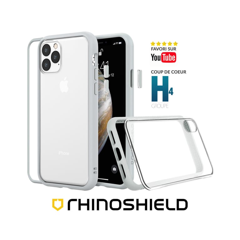 RhinoShield Coque Mod NX Compatible avec [iPhone 11 Pro] - Personnalisable  - Gris Platine - RhinoShield