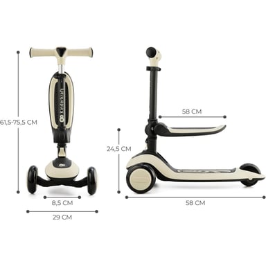 Draisienne et Trottinette à 3 Roues HALLEY Blanc - Idéal pour Enfants