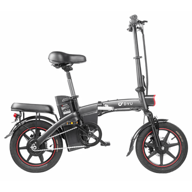 Vélo électrique pliable DYU A5, vélo électrique portable de 14 pouces avec batterie amovible 48 V 7,5 Ah, vélo de ville réglable en hauteur de 350 W avec écran LCD