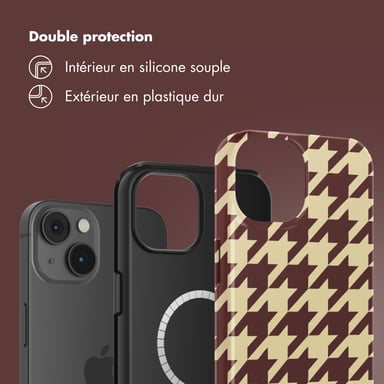 Selencia Coque arrière Vivid avec MagSafe pour Apple iPhone 14 - Pied-de-Poule