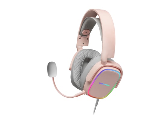 Mars Gaming MHAX Rosa, Auriculares Gaming RGB, Micrófono Extraíble, HiFi, Compatibilidad Multiplataforma