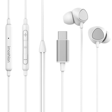 imoshion ?Ecouteurs Intra-auriculaires - Ecouteurs filaires - Connexion USB-C - Blanc