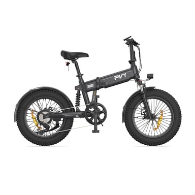 Bicicleta Eléctrica PVY Turbo - Motor 250W Batería 48V13AH Ruedas de 20'' Frenos de Disco Mecánicos - Gris