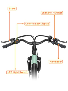 Vélo électrique urbain HillMiles MileCity 250 W 26 pouces 36 V 13 Ah