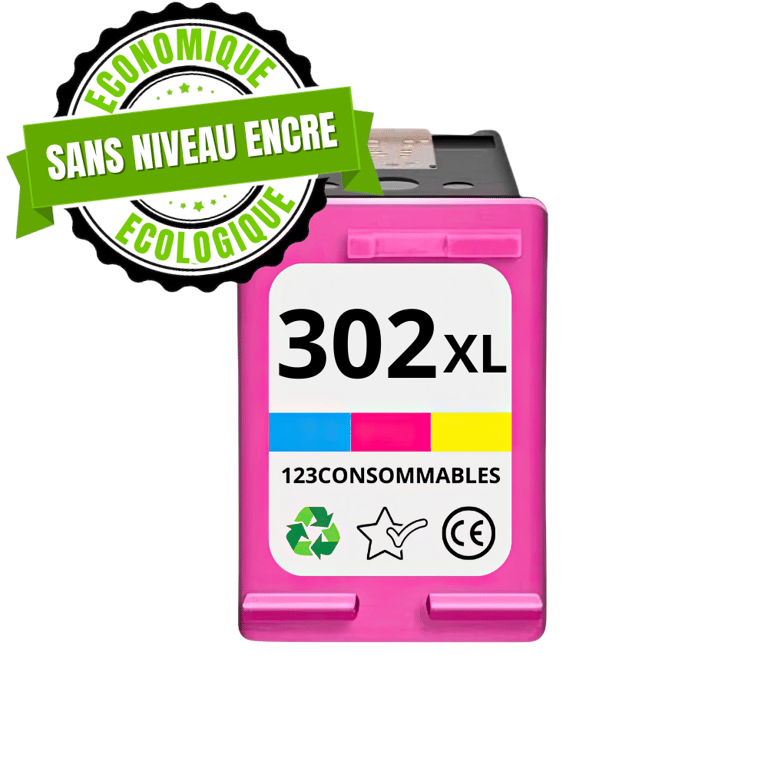 Cartouche compatible HP 302 CL SANS NIVEAU ENCRE Neuf