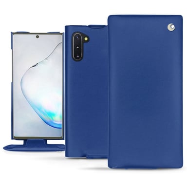 Housse cuir Samsung Galaxy Note10 - Rabat vertical - Bleu - Cuir lisse