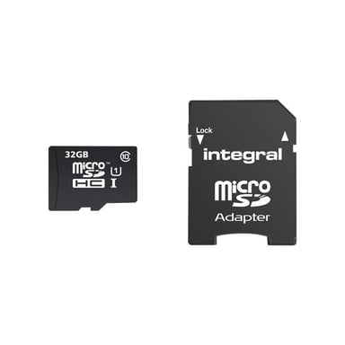 Integral Micro SD HC 32Go Carte Mémoire pour Smartphones et Tablettes haute vitesse jusqu'à 90MB/s,