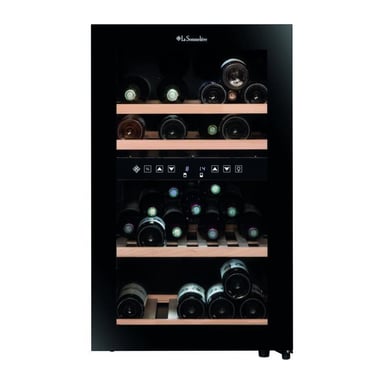 Cave à vin de service LA SOMMELIERE SLS45DZ 45 bouteilles double zone Porte vitrée Noir