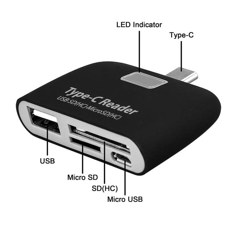 Lecteur de cartes pour Smartphone Type-C Android SD Micro SD USB