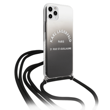 Karl Lagerfeld Hybrid Cover con tracolla a colori misti per Apple iPhone 11 Pro Max, nero