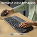 Logitech Wave Keys for Business, teclado ergonómico inalámbrico con reposamanos acolchado, tecnología Logi Bolt segura, Bluetooth, compatible con Wind