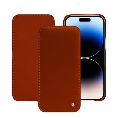 Housse cuir Apple iPhone 15 Pro Max -  - Orange - Cuir vegan