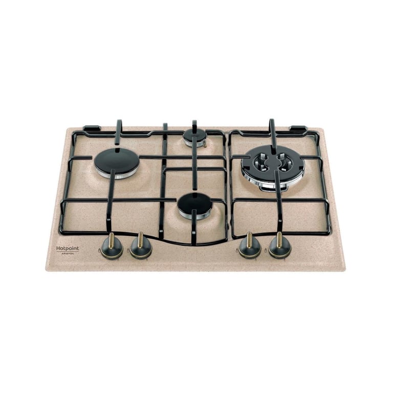 Cuisinière à gaz Hotpoint PC 640 T AV R HA émaillée avoine 4 brûleurs - vue 2