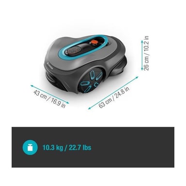 Robot cortacésped - GARDENA - Smart SILENO max 800 - Superficie 800 m² - DuoConnect - Bluetooth - Siega de bordes