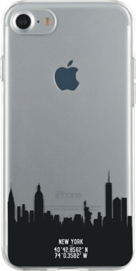 Coque semi-rigide transparente monuments new-yorkais pour iPhone SE (2020)/8/7