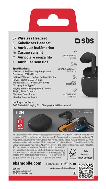 SBS TEEARTWSGOPODSK écouteurcasque True Wireless Stereo TWS Ecouteurs AppelsMusique Bluetooth Neuf - vue 2