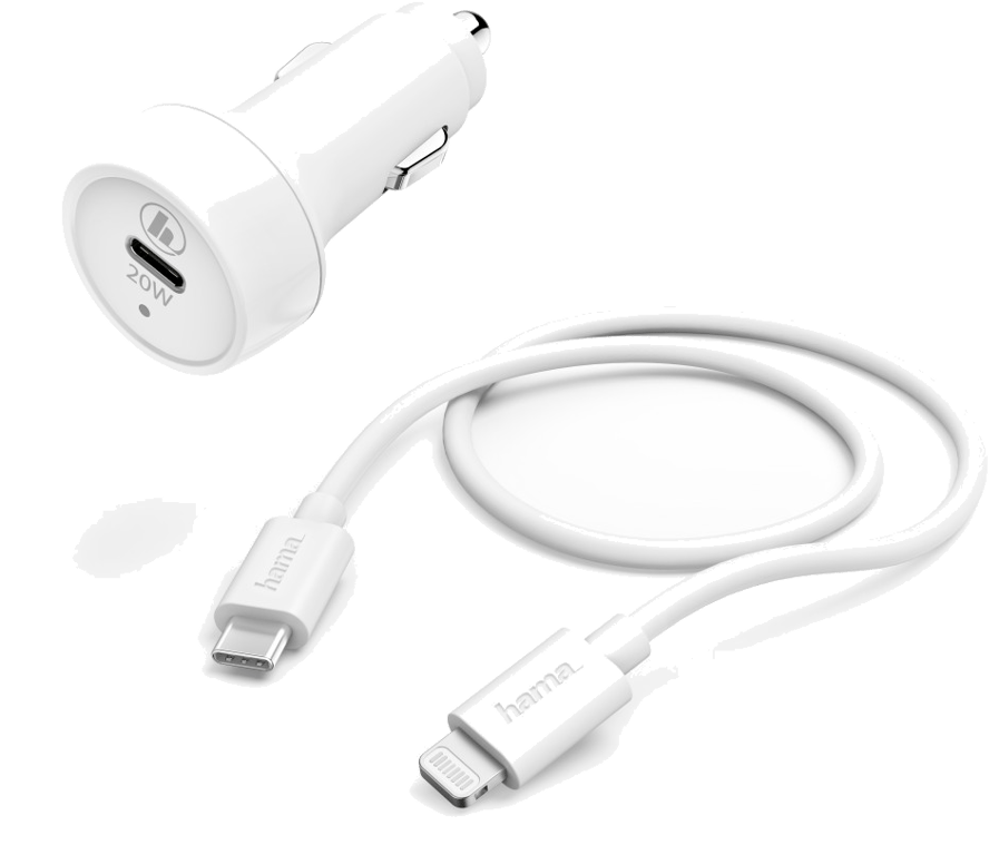 Kit charge secteur, Lightning, Power Delivery (PD), 20W, blanc