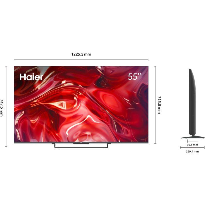 Haier H55S85GUX TV QLED 55 139 cm 4K UHD 3840x2160 HDR10+ Google TV 4xHDMI 2.1 WiFi - vue 4