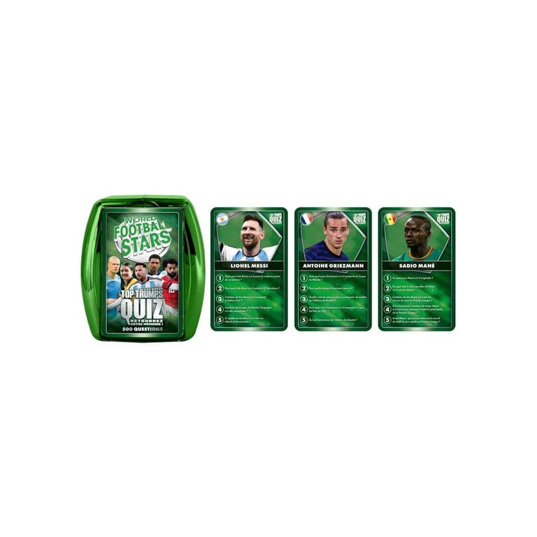 Quiz World Football Stars 2026 Jeu de cartes WINNING MOVES 2 à 6 joueurs Dès - vue 4