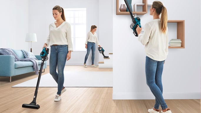 Bosch Serie 6 BBS611LAG aspirateur balai et balai électrique Batterie Sec Sans sac 0,3 L Bleu 2,5 Ah