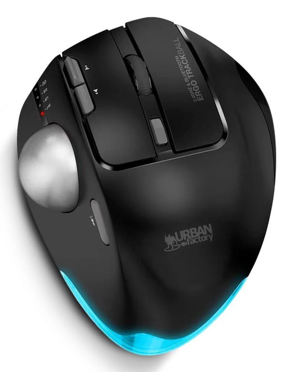 URBAN FACTORY Modèle : Ergo Bluetooth And 2.4Ghz Ergonomic Mouse With Trackball And Adjustable Tilt Neuf - vue 1