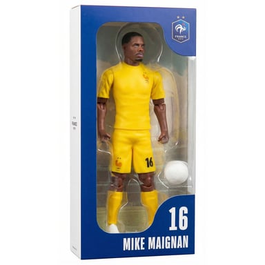 Figurine articulée MEGABLEU Mike Maignan 20 cm PVC 10 points d'articulation avec ballon Blanc Jaune - Neuf