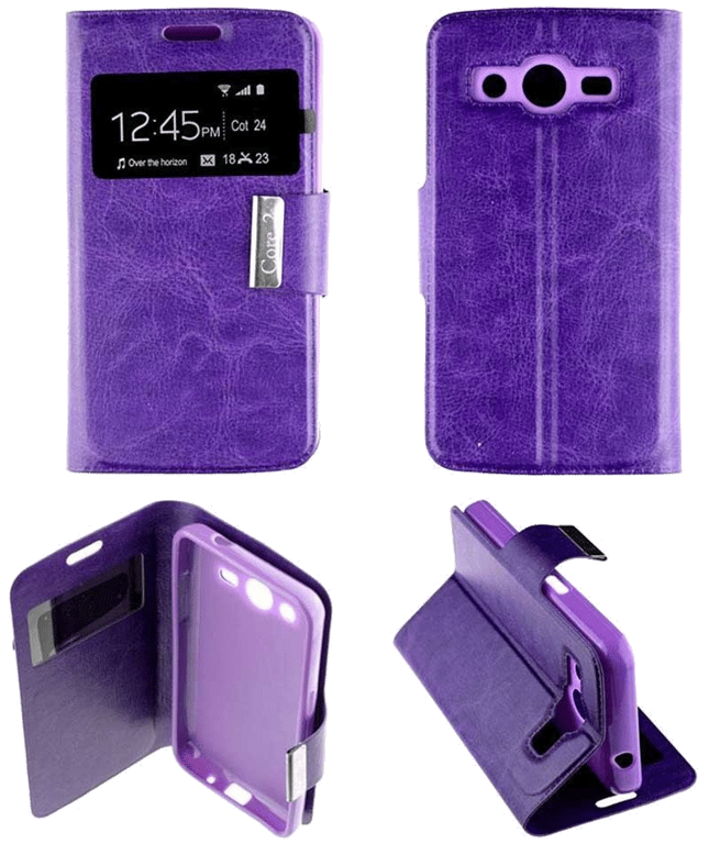 Etui Folio compatible Violet Samsung Galaxy Core 2