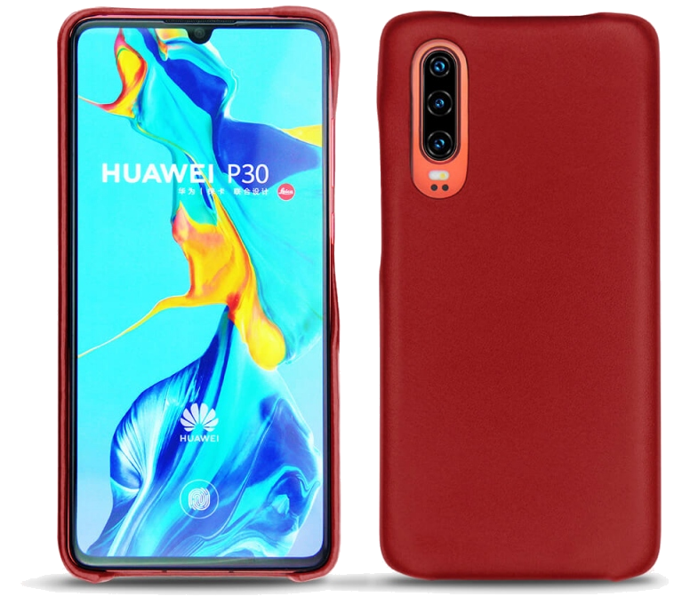 Coque cuir Huawei P30 - Coque arrièreRouge