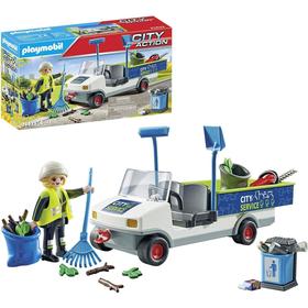 PLAYMOBIL 71433 Agent entretien avec véhicule électrique City Action Dès