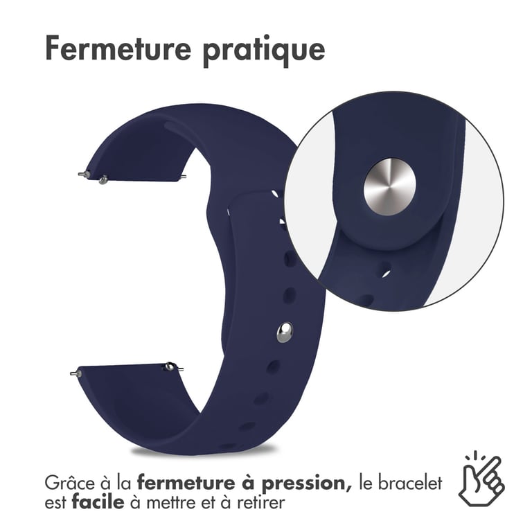 imoshion Bracelet sport en silicone pour Samsung Galaxy Watch 7 (40/44mm) - Bleu foncé - Neuf