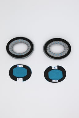 Coussinets pour casque Bose QC15 / QC25 / AE2 - 1 paire Gray+Blue